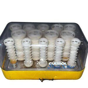Clairol C-14 Hot Setter Denmark Vintage Hot Rollers Curlers Wax core with Clips